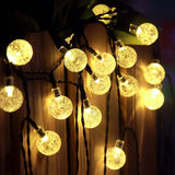 12M 8 Modes 100LED Solar String Light Crystal Ball Fairy Lamp Wedding Holiday Home Wedding Party