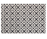 Feblilac Black and White Diamond Pattern PVC Coil Door Mat