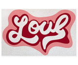 Feblilac Pink LOVE PVC Coil Door Mat