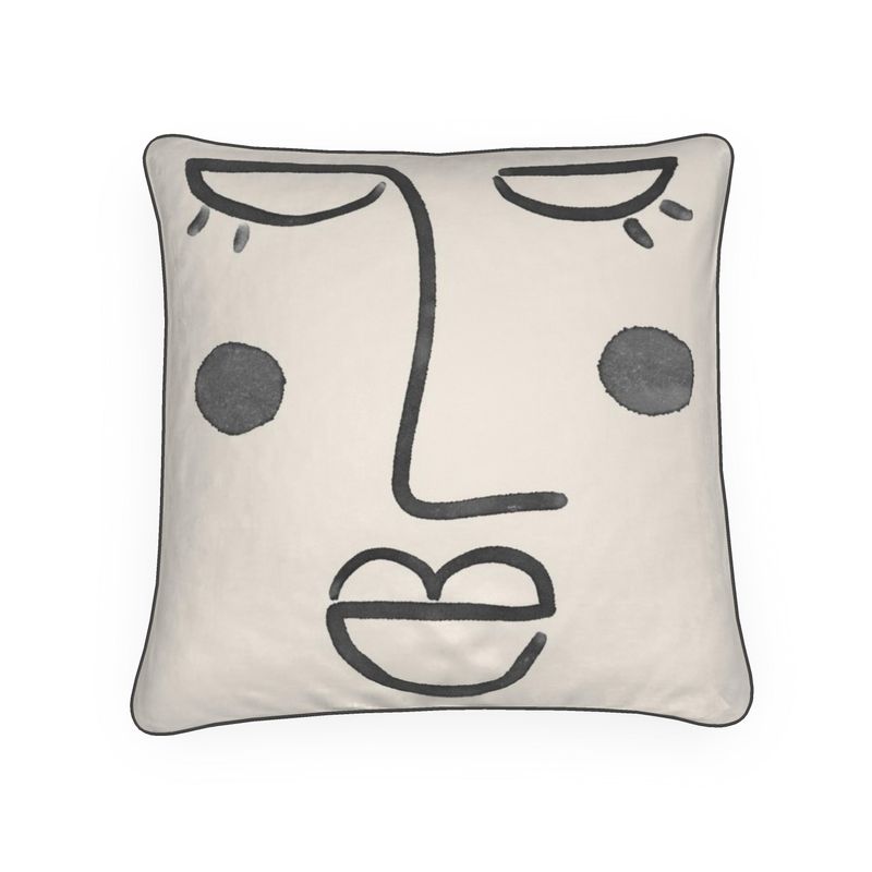 Abstract Face Velvet Cushion