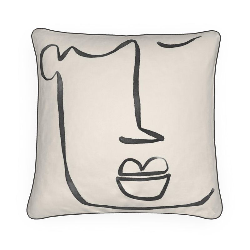 Abstract Face Velvet Cushion