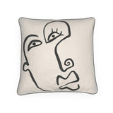 Abstract Face Velvet Cushion