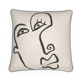 Abstract Face Velvet Cushion