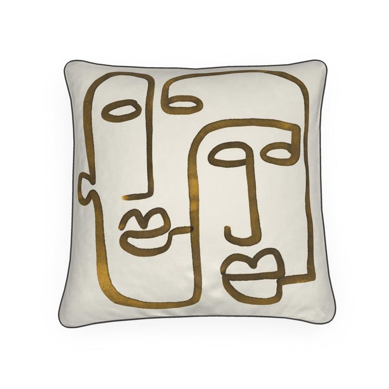 Abstract 2 Faces Velvet Cushion