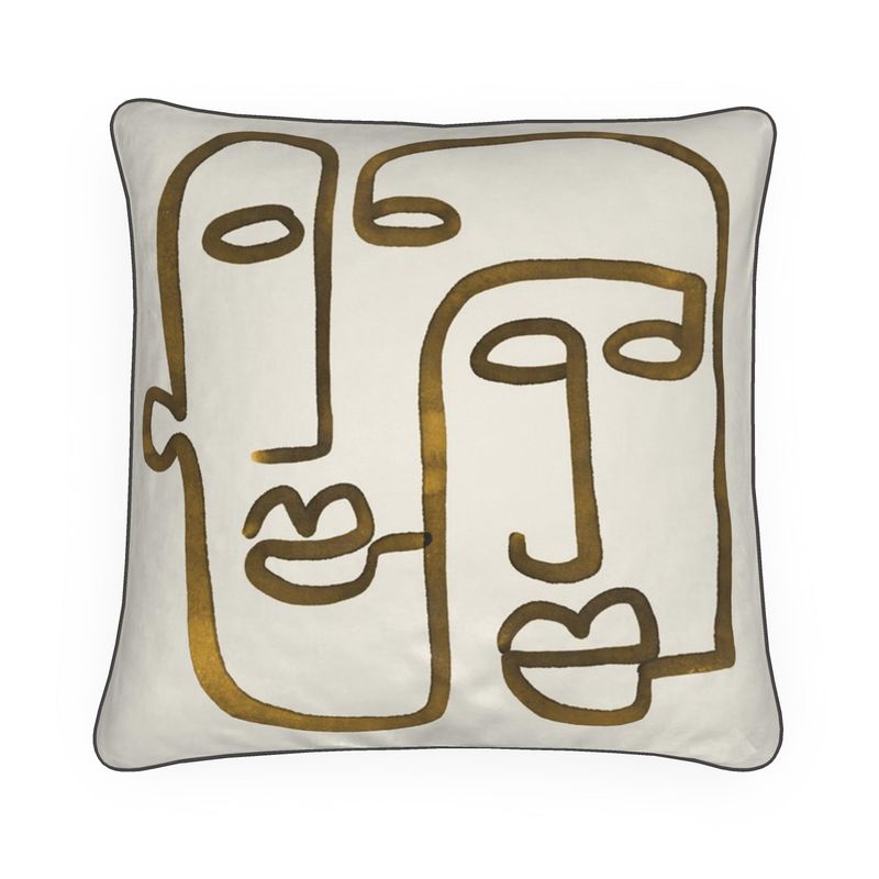 Abstract 2 Faces Velvet Cushion