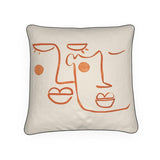 Abstract Faces Couple Velvet Cushion