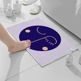 Feblilac Purple Background Woman Face Tufted Bath Mat