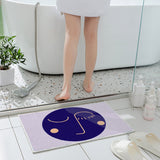 Feblilac Purple Background Woman Face Tufted Bath Mat