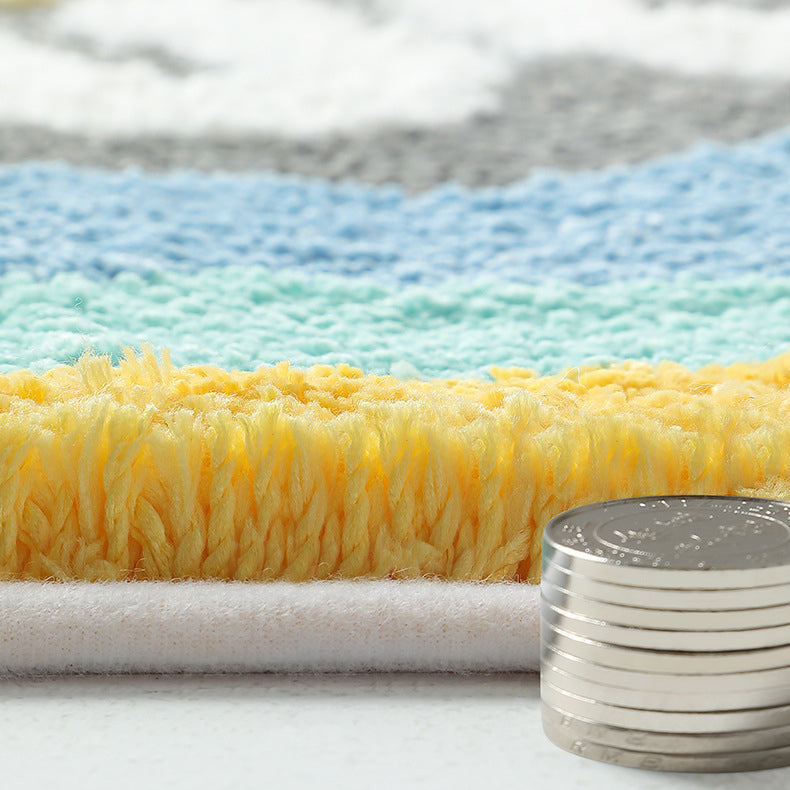 Feblilac Rainbow Tufted Bath Mat