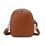 Casual soft leather solid color large capacity shoulder bag