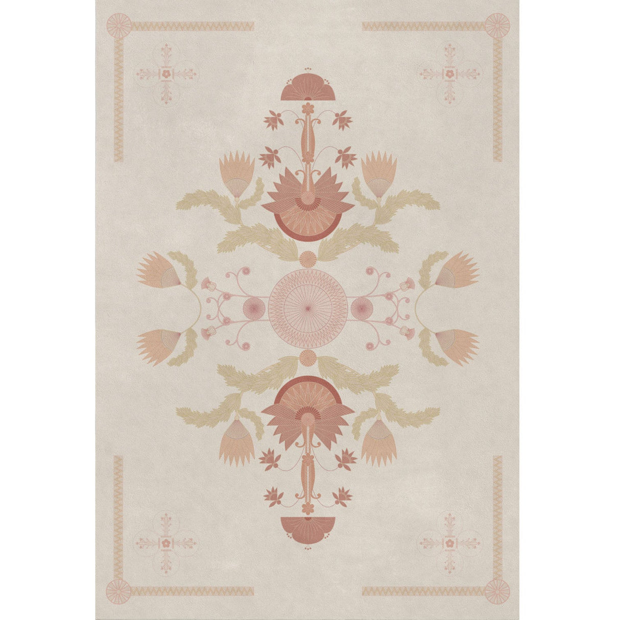 Asian Pond Bloom Ivory Rug