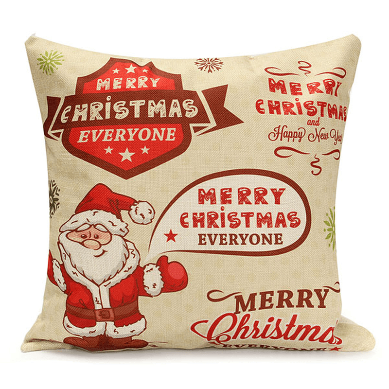 Christmas Santa Claus Snowmen Gift Fashion Cotton Linen Pillow Case Home Decor 45X45cm