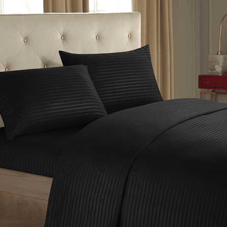 Brief Nordic Bedding Set Men Women Bed Linen Black White Microfiber Striped Bed Sheet Pillow