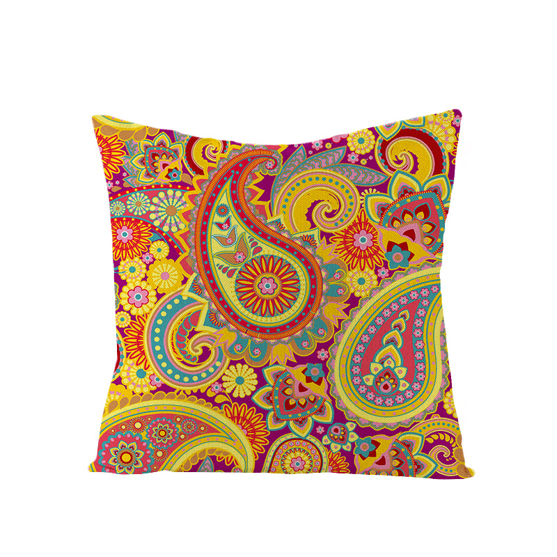 Bohemian Mandala Folk Geometrical Style Linen Throw Pillow Case Home Sofa Art Decor Cushion Cover