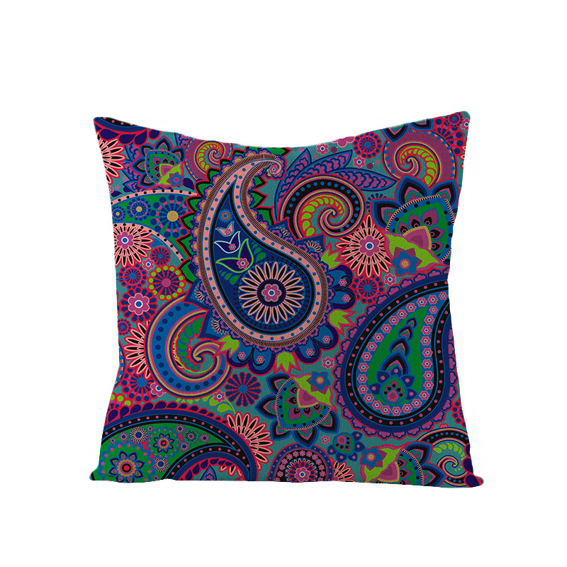 Bohemian Mandala Folk Geometrical Style Linen Throw Pillow Case Home Sofa Art Decor Cushion Cover