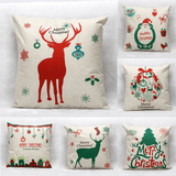 Christmas Tree Red Deer Gift Fashion Cotton Linen Pillow Case Santa Claus Home Decor 45X45cm