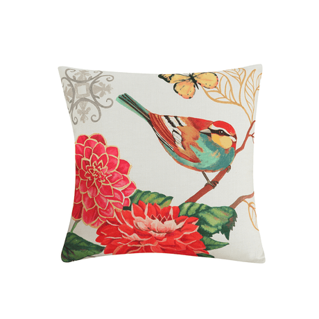 Cotton Linen Colorful Painting Birds Cushion Cover Car Decorative Throw Pillow Case