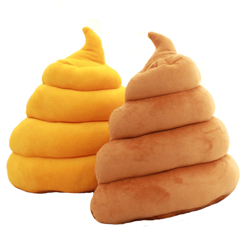 Funny Creative Brown Yellow Poo Shape Throw Pillow Bed Sofa Chair Plush Cushion