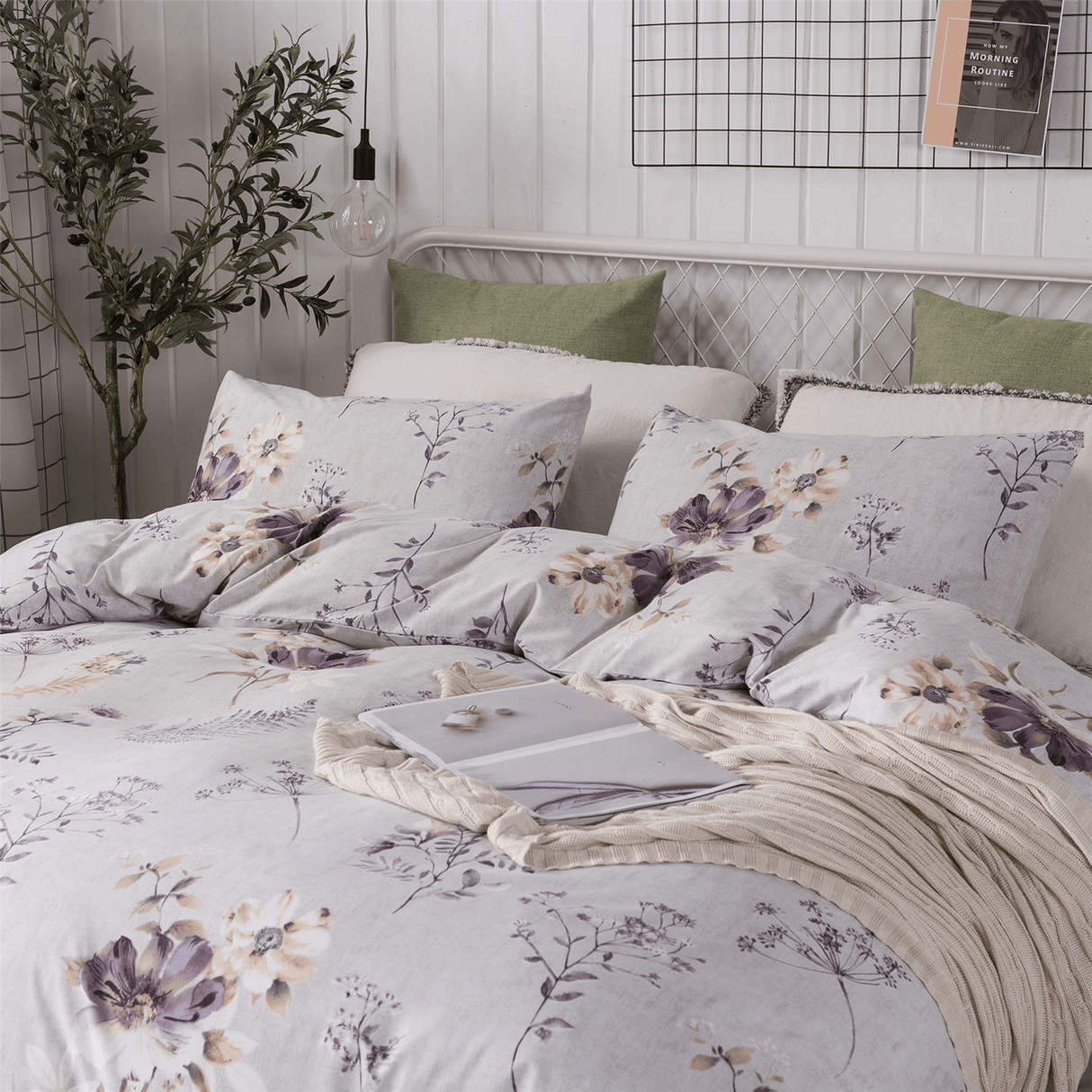 2/3Pcs Bedding Set Printed Flowers Comforter Quilt Cover Pillowsilp Cotton Warm Soft Duvet Cover for Home Textile