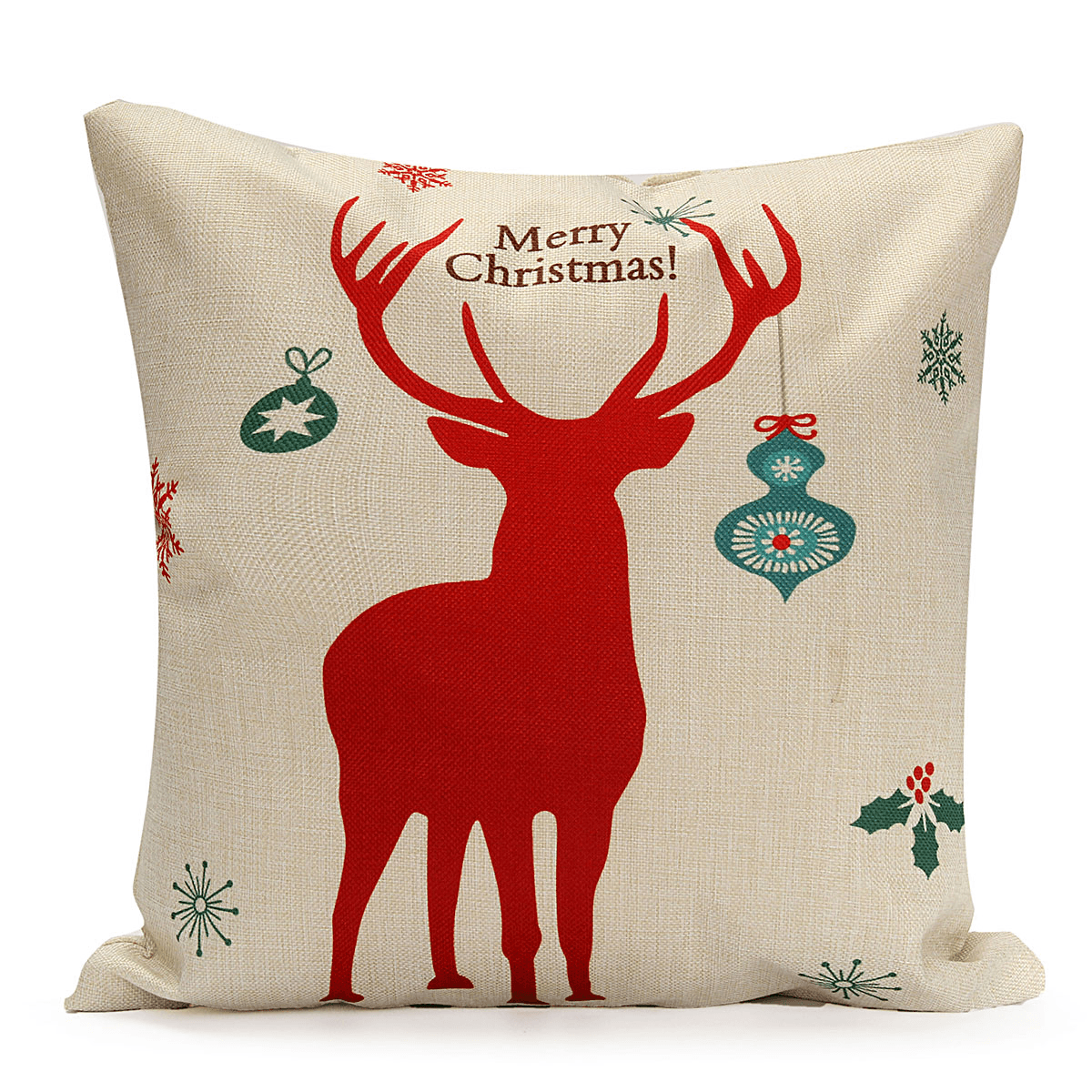 Christmas Tree Red Deer Gift Fashion Cotton Linen Pillow Case Santa Claus Home Decor 45X45cm