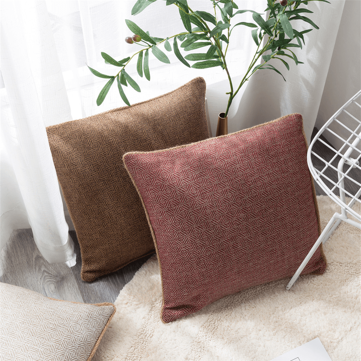 45X45CM Linen Throw Pillow Case Cushion Cover Seat Sofa Waist Case Home Bedroom Decor