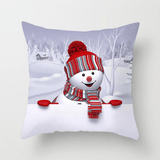 45 X 45Cm Christmas Snowman Series Polyester Peachskin Pillowcases Home Cushion Cover Christmas for Home Decor