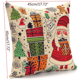 Christmas Santa Claus Snowmen Gift Fashion Cotton Linen Pillow Case Home Decor 45X45cm