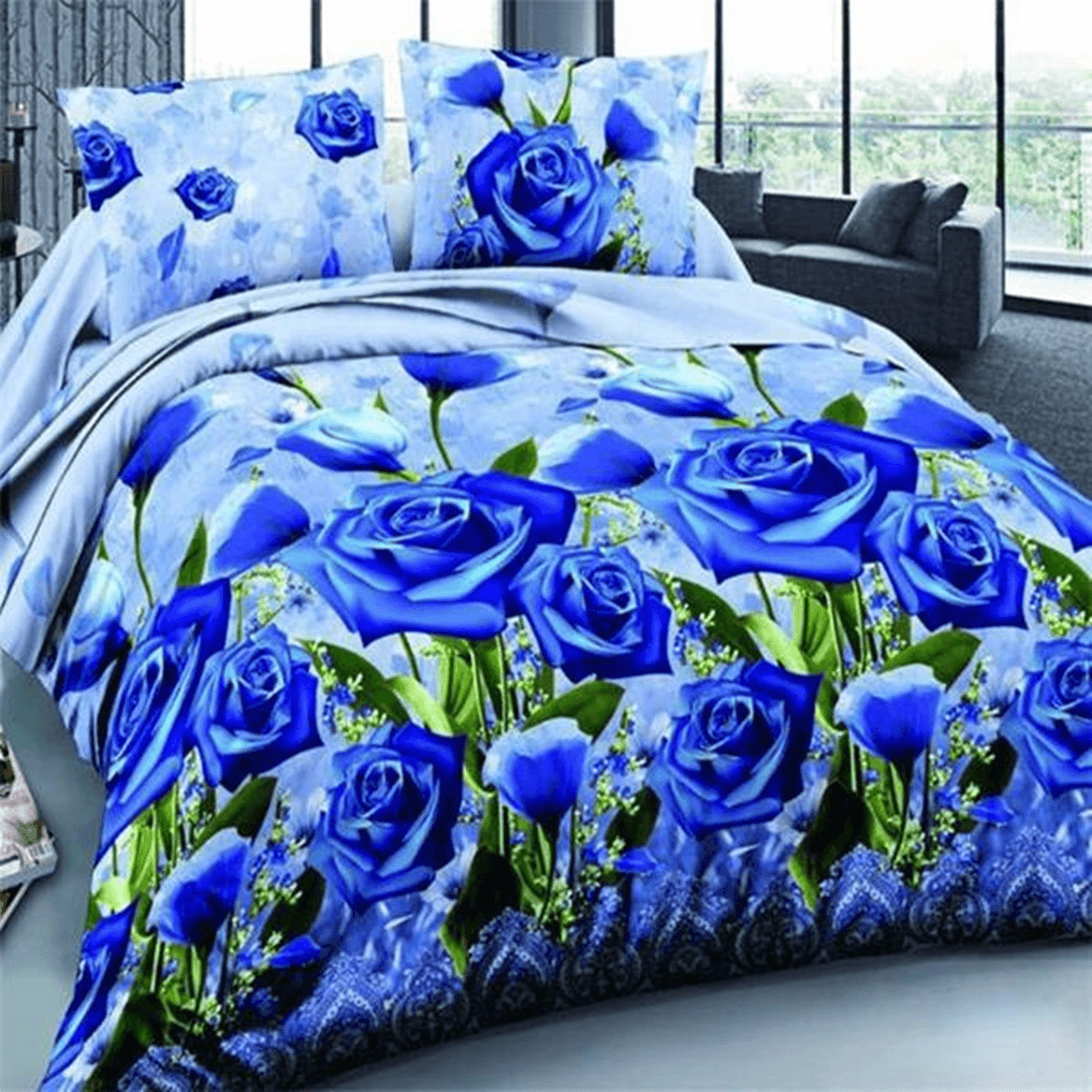 4Pcs 3D Blue Enchantress Printed Bedding Sets Quilt Cover Bed Sheet Pillowcases