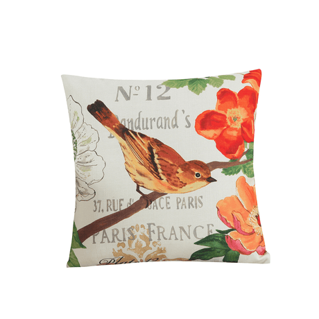 Cotton Linen Colorful Painting Birds Cushion Cover Car Decorative Throw Pillow Case