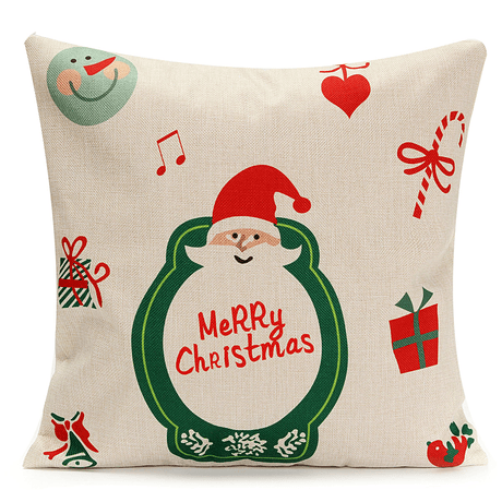 Christmas Tree Red Deer Gift Fashion Cotton Linen Pillow Case Santa Claus Home Decor 45X45cm