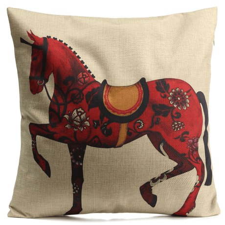 Fashion Animal Cotton Linen Throw Pillow Case Waist Cushion Cover Home Sofa Car Decor