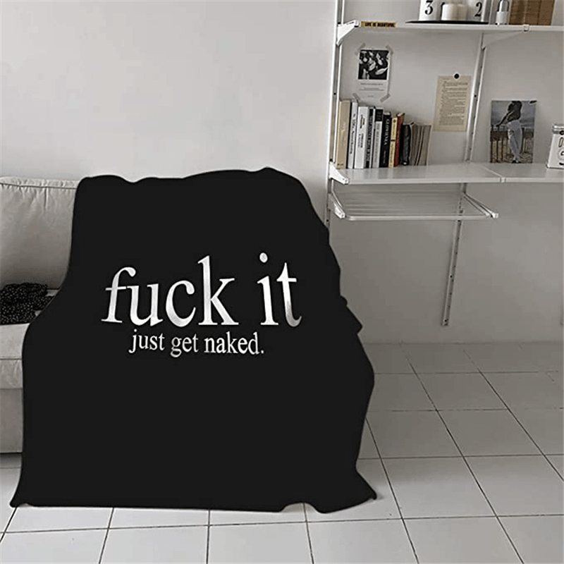 Funny Quotes Printing Plush Fleece Blanket Adult Fashion Quilts Office Warm