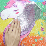 Rainbow Sequins Unicorn Cushion Cover 40X40Cm Decorative Mermaid Pillow Case for Sofa Reversible Pi