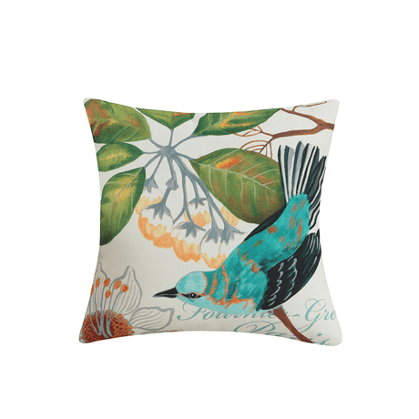 Cotton Linen Colorful Painting Birds Cushion Cover Car Decorative Throw Pillow Case