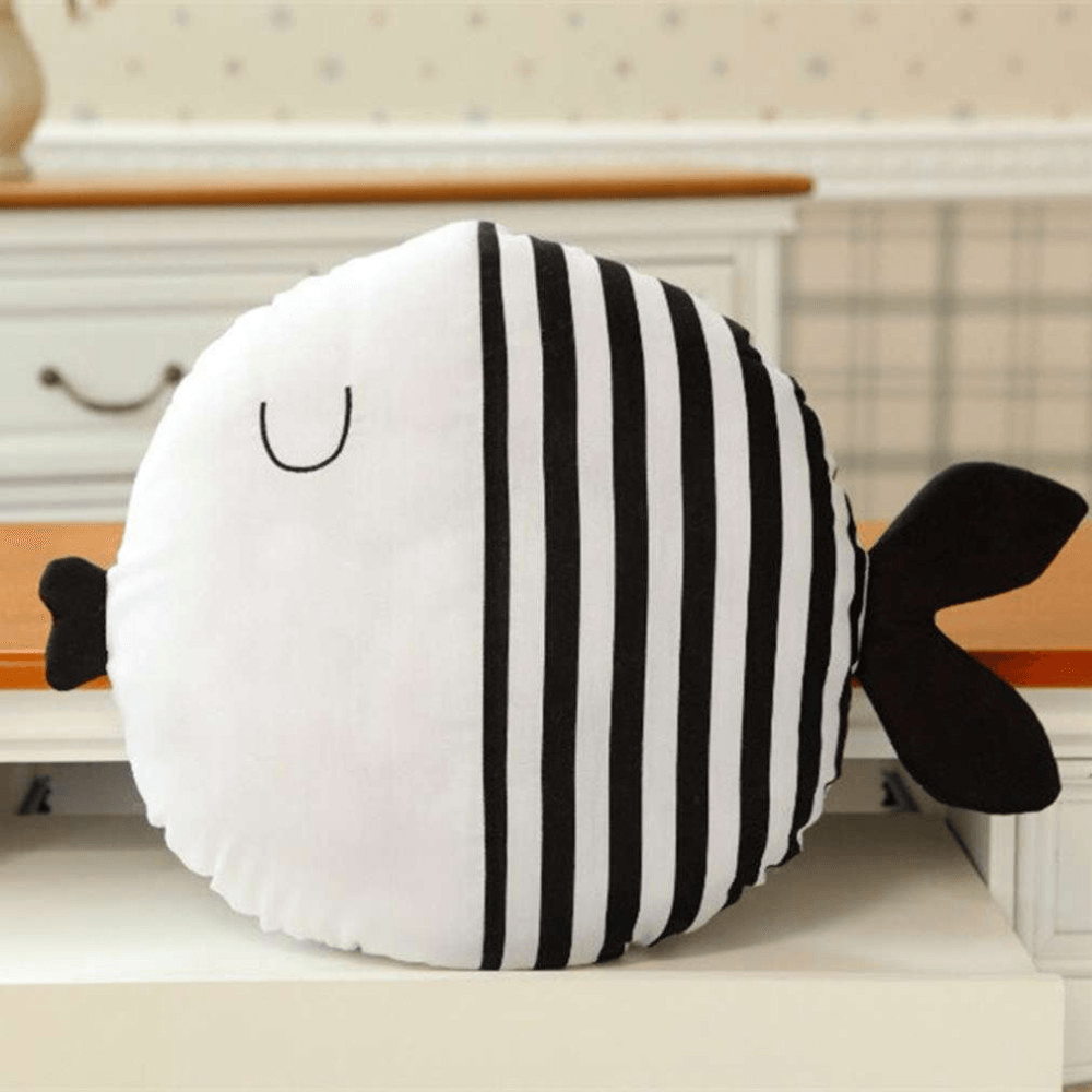 Cartoon Doll Pillow Cute Striped Polka Dot Fish Pillow Kids Accompany Sleeping Doll Cushion