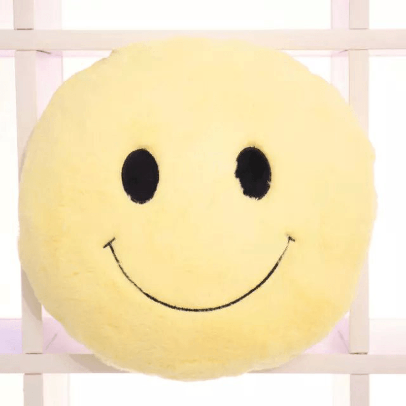 Cute Smiling Expression Plush Throw Pillow Soft Sofa Car Office Cushion Home Decor Gift