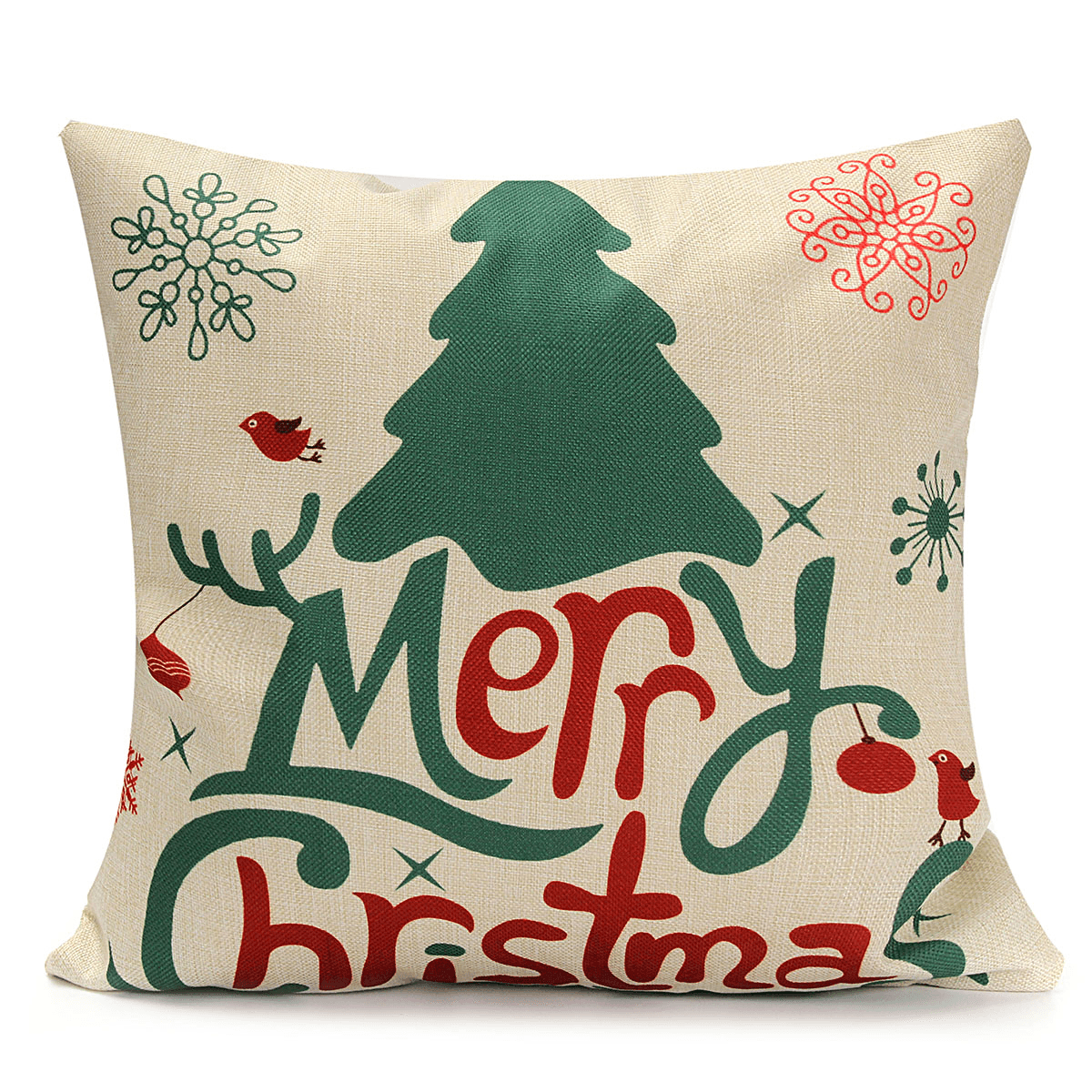 Christmas Tree Red Deer Gift Fashion Cotton Linen Pillow Case Santa Claus Home Decor 45X45cm