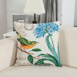 Cotton Linen Colorful Painting Birds Cushion Cover Car Decorative Throw Pillow Case