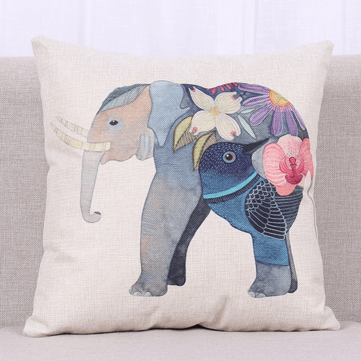 Fashion Animal Cotton Linen Throw Pillow Case Waist Cushion Cover Home Sofa Car Decor