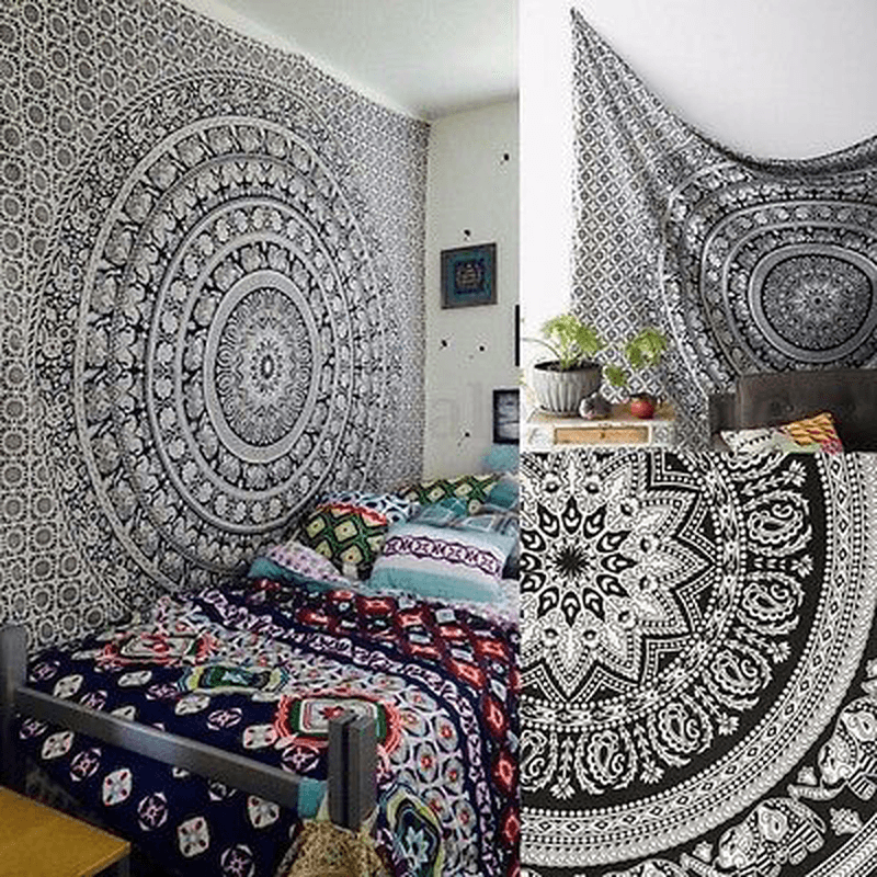 Indian Mandala Wall Hanging Tapestry Bedspread Throw Mat Gypsy Home Decor