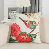 Cotton Linen Colorful Painting Birds Cushion Cover Car Decorative Throw Pillow Case