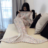 180cm Super Soft Crocheted Mermaid Tail Blanket Knitting Kids&Adult Sofa Sleeping Bag