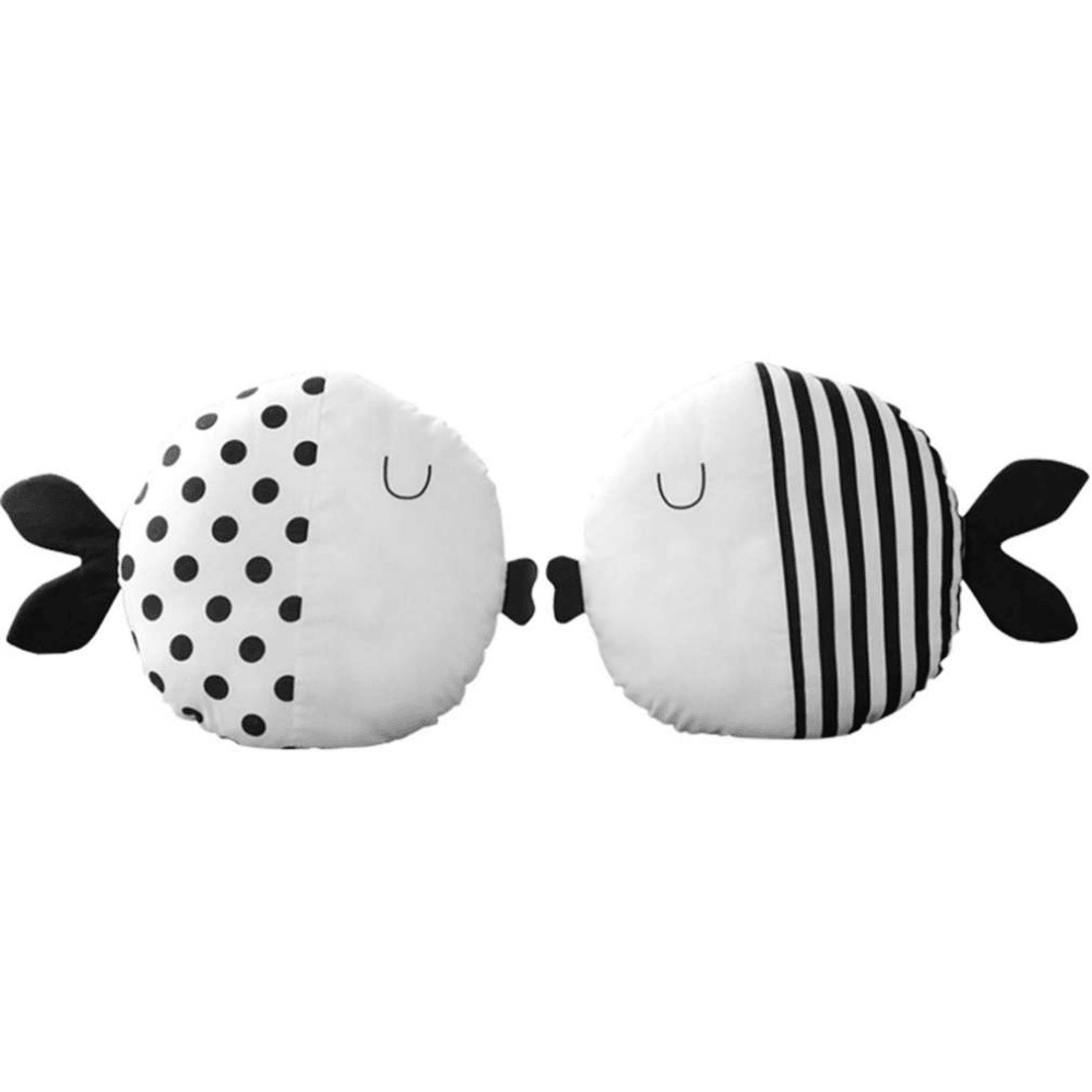 Cartoon Doll Pillow Cute Striped Polka Dot Fish Pillow Kids Accompany Sleeping Doll Cushion