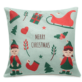 18"X18"Christmas LED Lights Linen Pillow Case Cushion Cover Sofa Case Home Decor