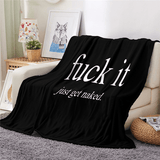 Funny Quotes Printing Plush Fleece Blanket Adult Fashion Quilts Office Warm