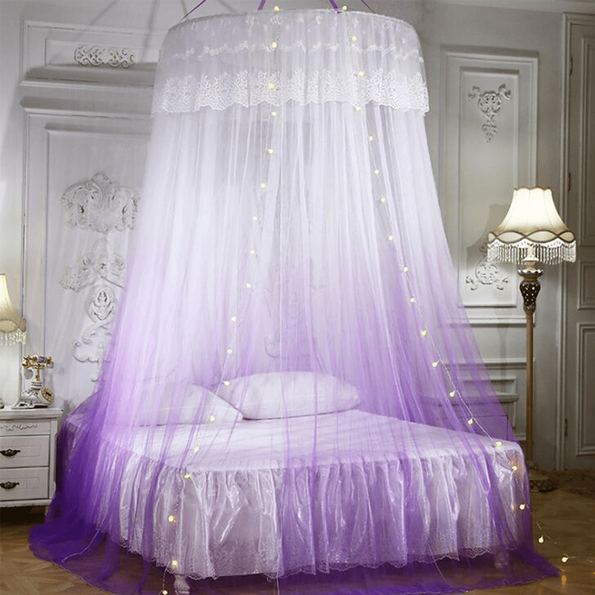 Ceiling-Mounted Mosquito Net Free Installation Home Dome Foldable Bed Canopy