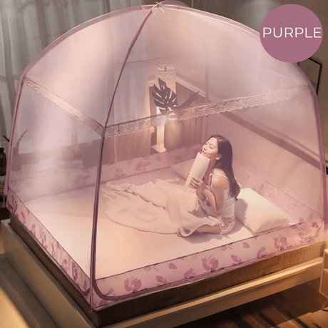 Bedroom Folding Mosquito Net Bed Free Standing Tent 3 Openings with Zippers