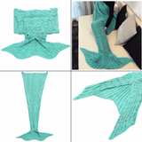 180cm Super Soft Crocheted Mermaid Tail Blanket Knitting Kids&Adult Sofa Sleeping Bag