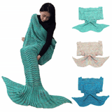 180cm Super Soft Crocheted Mermaid Tail Blanket Knitting Kids&Adult Sofa Sleeping Bag