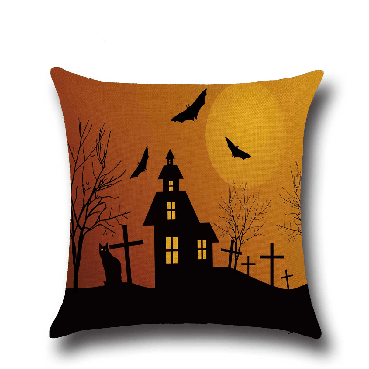 Halloween Bat Owl Pattern 2pcs Pillowcase Cotton Linen Throw Pillow Cushion Cover Seat Home Decoration Sofa Decor